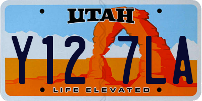UT license plate Y127LA