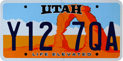 UT license plate Y127QA