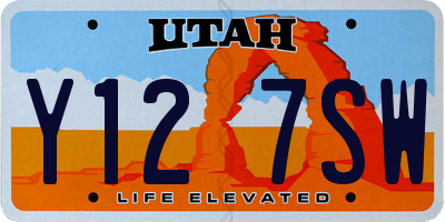 UT license plate Y127SW