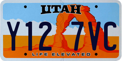 UT license plate Y127VC