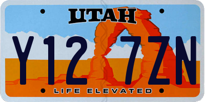 UT license plate Y127ZN