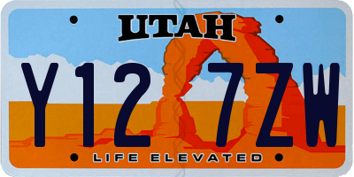 UT license plate Y127ZW