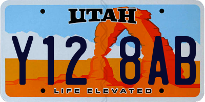 UT license plate Y128AB