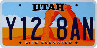 UT license plate Y128AN