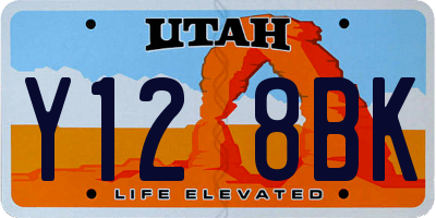UT license plate Y128BK