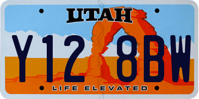 UT license plate Y128BW