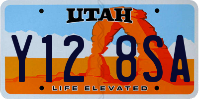 UT license plate Y128SA