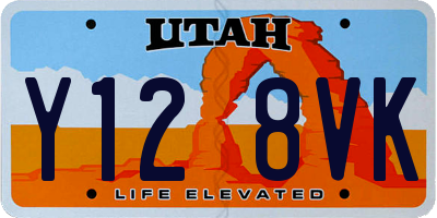UT license plate Y128VK