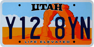 UT license plate Y128YN