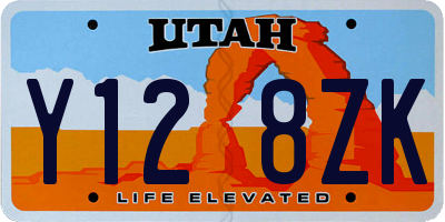 UT license plate Y128ZK