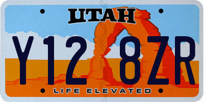 UT license plate Y128ZR