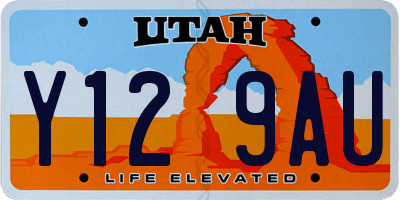 UT license plate Y129AU