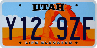 UT license plate Y129ZF