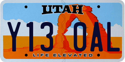 UT license plate Y130AL