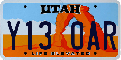 UT license plate Y130AR