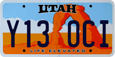 UT license plate Y130CI