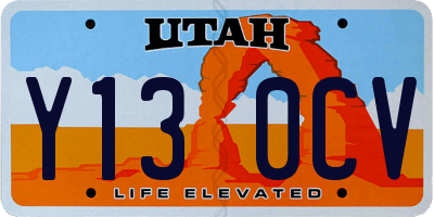 UT license plate Y130CV