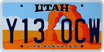 UT license plate Y130CW
