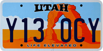 UT license plate Y130CY