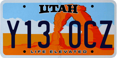 UT license plate Y130CZ