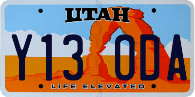 UT license plate Y130DA