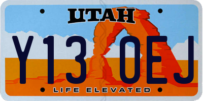 UT license plate Y130EJ