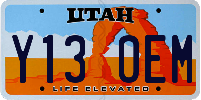 UT license plate Y130EM