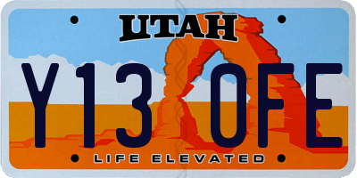 UT license plate Y130FE