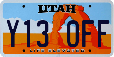 UT license plate Y130FF