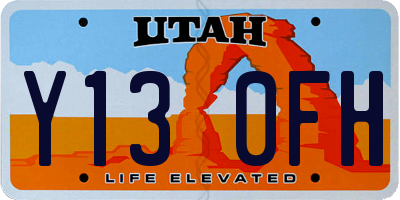 UT license plate Y130FH