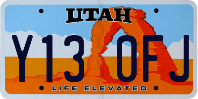 UT license plate Y130FJ