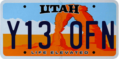 UT license plate Y130FN