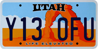 UT license plate Y130FU