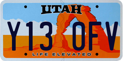 UT license plate Y130FV