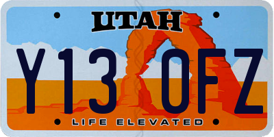 UT license plate Y130FZ