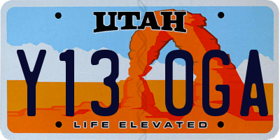 UT license plate Y130GA