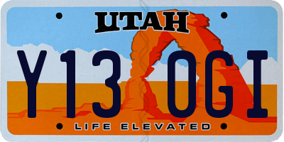 UT license plate Y130GI