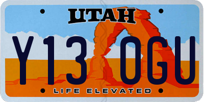 UT license plate Y130GU