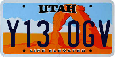 UT license plate Y130GV
