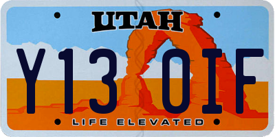 UT license plate Y130IF