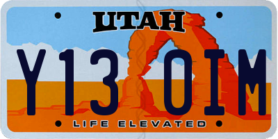 UT license plate Y130IM