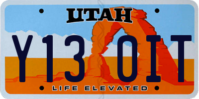 UT license plate Y130IT