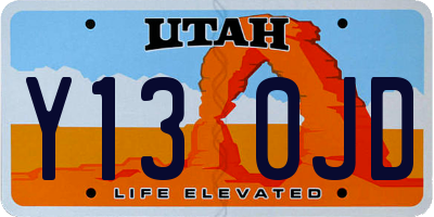 UT license plate Y130JD