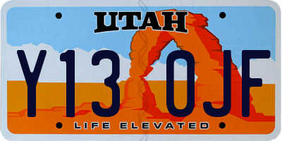 UT license plate Y130JF