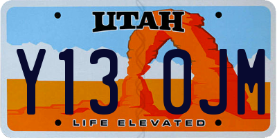 UT license plate Y130JM