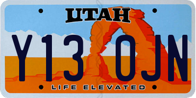 UT license plate Y130JN