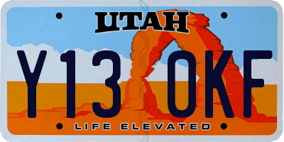 UT license plate Y130KF