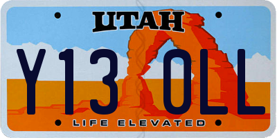 UT license plate Y130LL