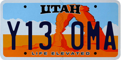 UT license plate Y130MA