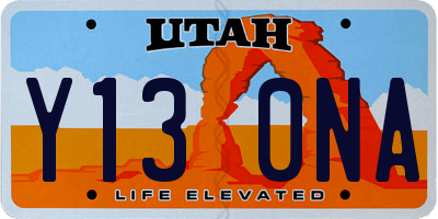 UT license plate Y130NA